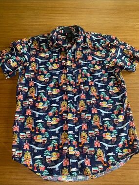 Her Universe Spirited Away Navy Multi Graphic Button-Up